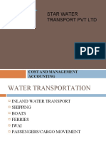 Star Water Transport PVT LTD: Cost and Management Accounting