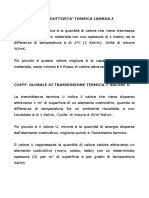 La Conduttività e La Trasmittanza Termica