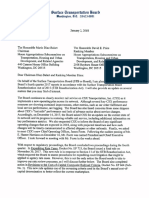 STB Status Letter To U.S. House Appropriations Subcommittee On Transportation Housing and Urban Development January 2, 2018