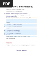 Factors and Multiples