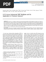 A 21-Locus Autosomal SNP Multiplex and Its Application in Forensic Science