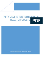 Keywords in Tvet Research 1B: Research Question