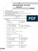 Board Question Paper: July 2016: Chemistry