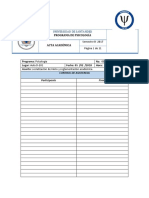 Modelo Actas Académicas - REGLAMENTO Procesos