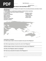 Procedure: Activity 2: Where in The World Is The Philippines? Part Ii