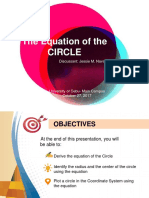 The Equation of The Circle: Discussant: Jessie M. Nava