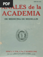 Anales de La Academia de Medicina de Medellín, Vol. 1, No. 1. Marzo. 1992. Quinta Época.