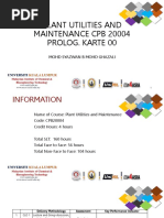 Plant Utilities and Maintenance CPB 20004 Prolog. Karte 00: Mohd Syazwan B Mohd Ghazali