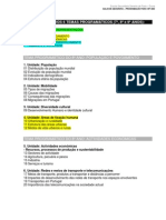 Planear Unidade 4 de Oitavo Ano - Áreas de Fixação Humana