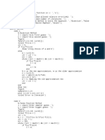 Matlab Code For Roots of Non-Linear Equation