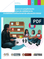 Orientaciones para El Cumplimiemto de La Condiciones de Calidad en La Modalidad Institucional de Educacion Inicial PDF