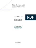 Magnetoresistance Experiment Lab Manual