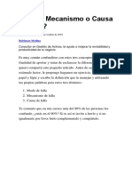 ¿Modo, Mecanismo o Causa de Falla