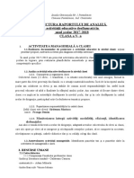 Structura Raport Semestrial Activitate de Diriginte Cls 5 An 2017-2018