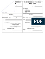 Ched Bridging Program Pass Slip Ched Bridging Program Pass Slip