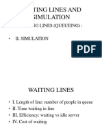 I. Waiting Lines (Queueing) : - Ii. Simulation