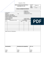 SSIS Visual Examination Report Format