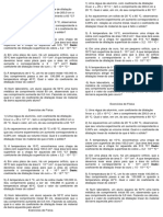 Exercícios de Física Dilatacao L S V 2013