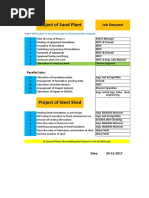 Project of Sand Plant: Job Deputed