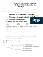 Fichas de Trabalho Avaliação - Acentuação e Processo de Formação de Palavras