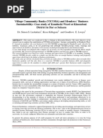 Village Community Banks (VICOBA) and Members' Business Sustainability: Case Study of Kunduchi Ward at Kinondoni District in Dar Es Salaam