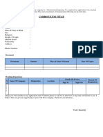 Curriculum Vitae: Personal Details