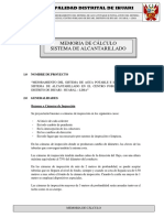 Memoria de Calculo Sistema de Alcantarillado