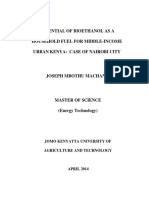 Potential of Bioethanol As A Household Fuel For Middle-Income Urban Kenya: Case of Nairobi City