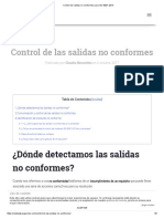 Control de Salidas No Conformes para ISO 9001 - 2015