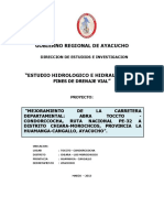 Hidrologico para Carreteras Toccto-Condorccocha Ayacucho