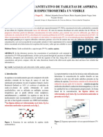 Análisis Cuantitativo de Tabletas de Aspirina Por Espectrometría Uv