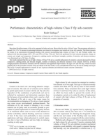 Performance Characteristics of High-Volume Class F Fly Ash Concrete