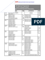 IB Diploma Programme: Date Morning Time Afternoon Time