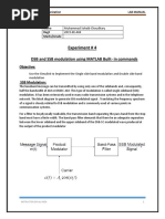 Experiment # 4: DSB and SSB Modulation Using MATLAB Built-In Commands