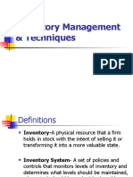 Inventory Management & Techniques