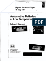 Automoti've Batteries at Low Temperatures: Cold Regions Technical'Digest