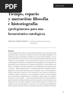 Tiempo, Espacio y Narración: Filosofía e Historiografía (Prolegómenos para Una Hermenéutica Ontolóogica)