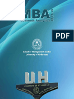 University of Hyderabad MBA Business Analytics Information Brochure