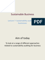 Sustainable Business: Lecture 7: Sustainability Auditing For Businesses