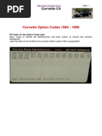 Corvette Option Codes 1984 - 1996