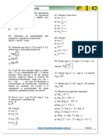 3 Lista de Exercícios-Matemática (Função Logarítmica)