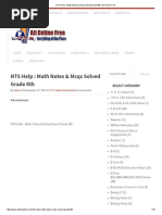 NTS - Math Notes & Mcqs Solved Grade 8th