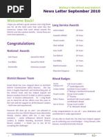 Bishops Stortford and District Scouts Newsletter - September 2010