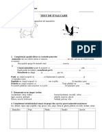 Test Stiinte Evaluare Sumativa Unitatea Plante Si Animale