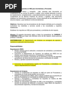 Requisitos en HSE para Contratistas o Proveedor