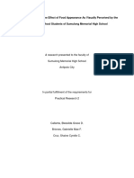 A Method To Measure The Effect of Food Appearance As Visually Perceived by The Senior High School Students of Sumulong Memorial High School