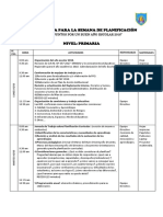 Hoja de Ruta Semana de Planificación Primaria Las 2018