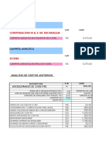 Costos Unitarios Tipos de Carpetas para Rodamiento