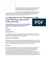 An Algorithm For The Management of Bile Leak Following Laparoscopic Cholecystectomy