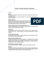 Spek Teknis BiogasUpload PDF